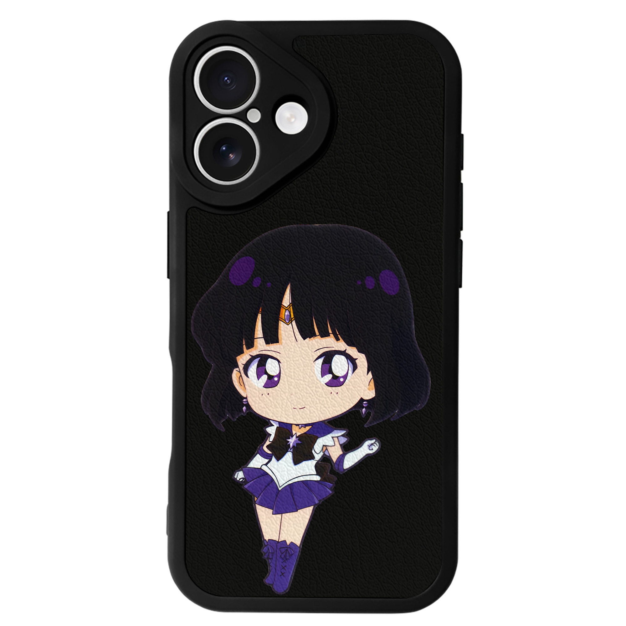 （画像用） 美少女戦士セーラームーン 土萠ほたる Sailor Moon Tomoe Hotaru （セーラーサターン；Sailor Saturn） 【iPhone 16シリーズ対応】シリコンスマホケース（レザー調） 材質：シリコン